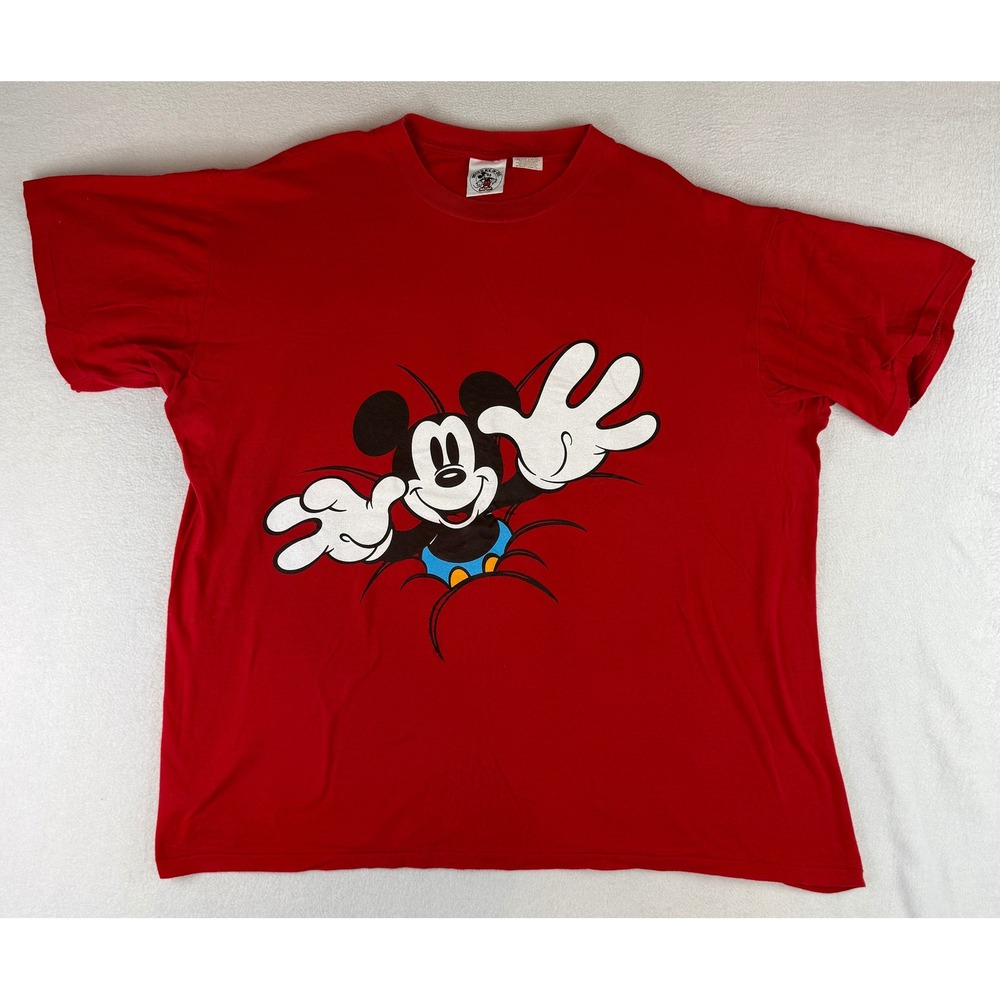 Mickey &‎ Co Mickey Mouse T-Shirt Unisex OSFA Red Vintage Graphic Oversized